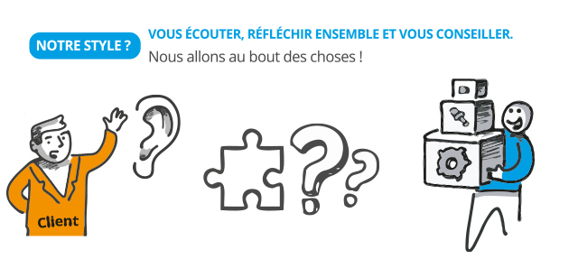 NOTRE STYLE ? VOUS ÉCOUTER, RÉFLÉCHIR ENSEMBLE ET VOUS CONSEILLER. Nous allons au bout des choses. Des solutions techniques aux défis, aujourd’hui et demain. Imbema est là pour vous ! 